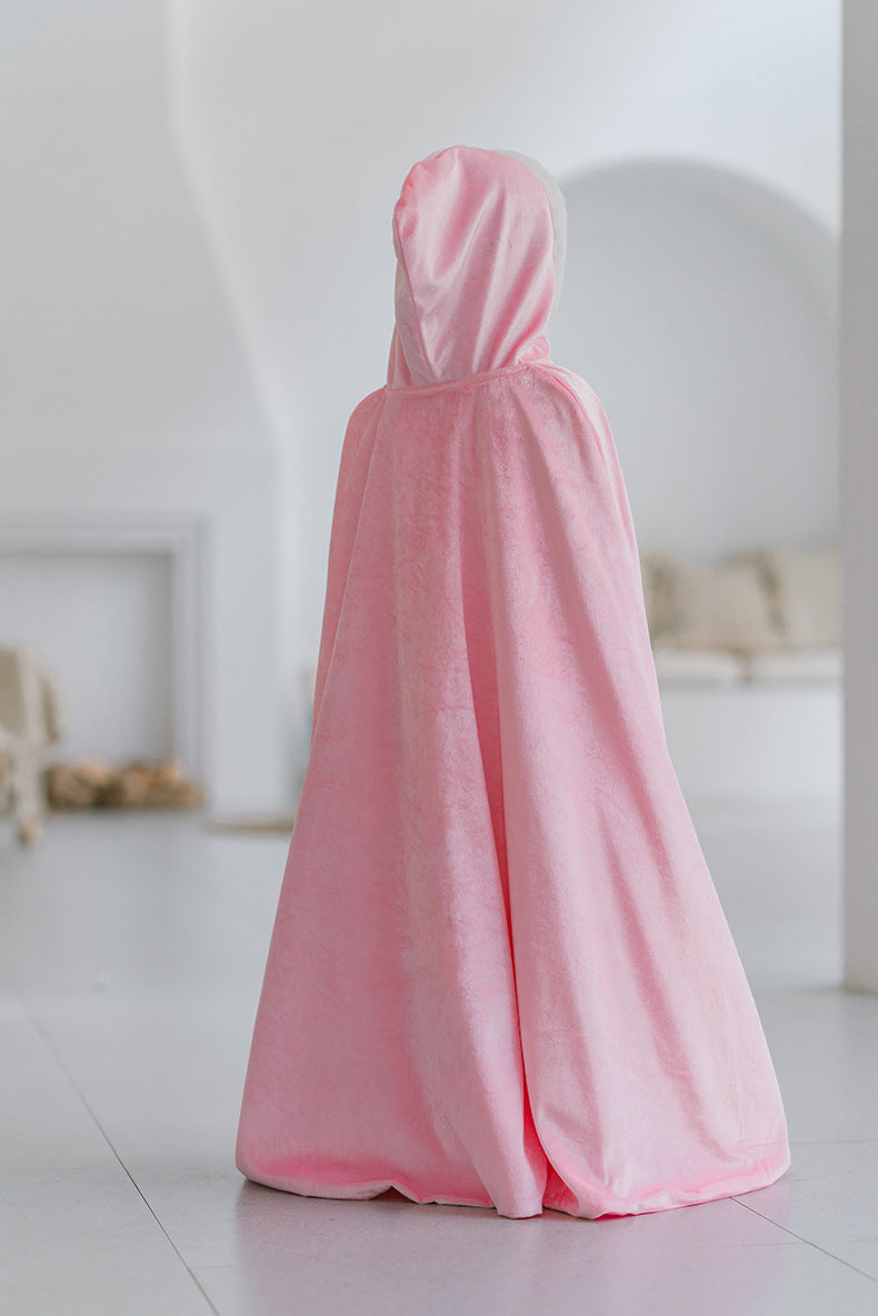 The Winter Velvet Hooded Cloak | Plush Faux-Fur Trim | Sydney Stock