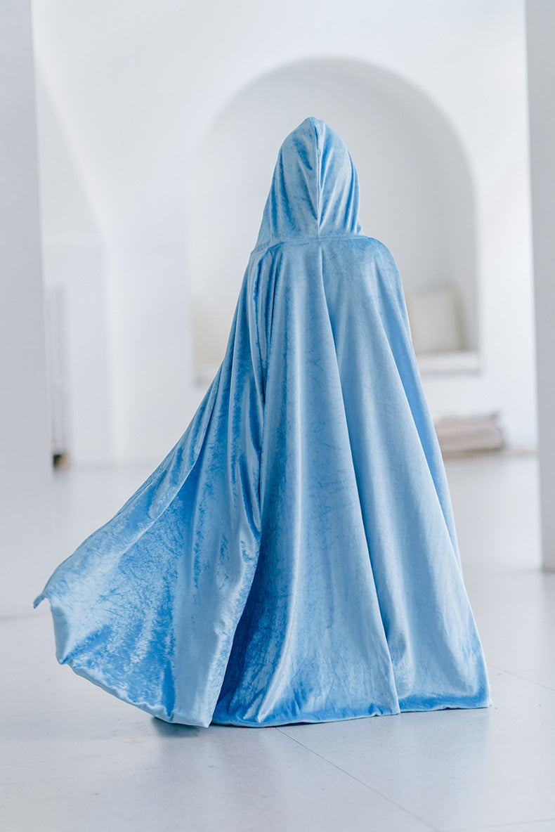 The Winter Velvet Hooded Cloak | Plush Faux-Fur Trim | Sydney Stock