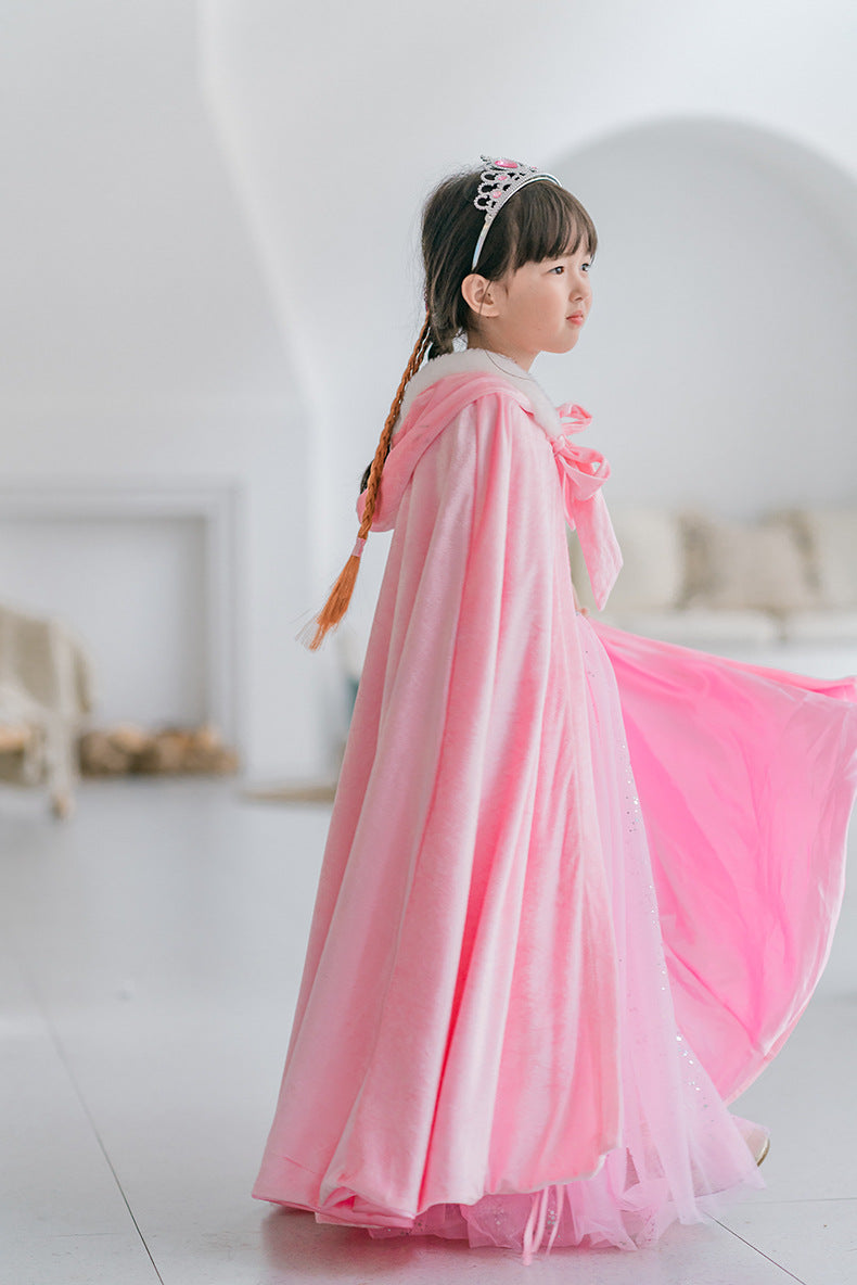The Winter Velvet Hooded Cloak | Plush Faux-Fur Trim | Sydney Stock