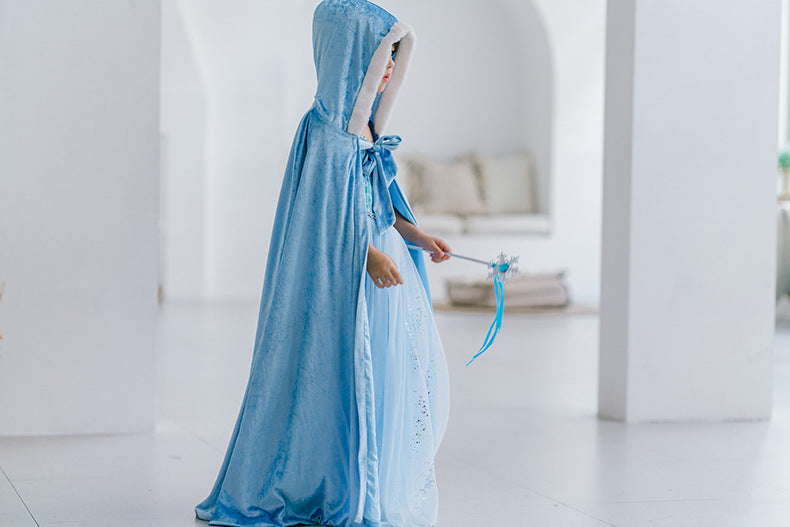 The Winter Velvet Hooded Cloak | Plush Faux-Fur Trim | Sydney Stock