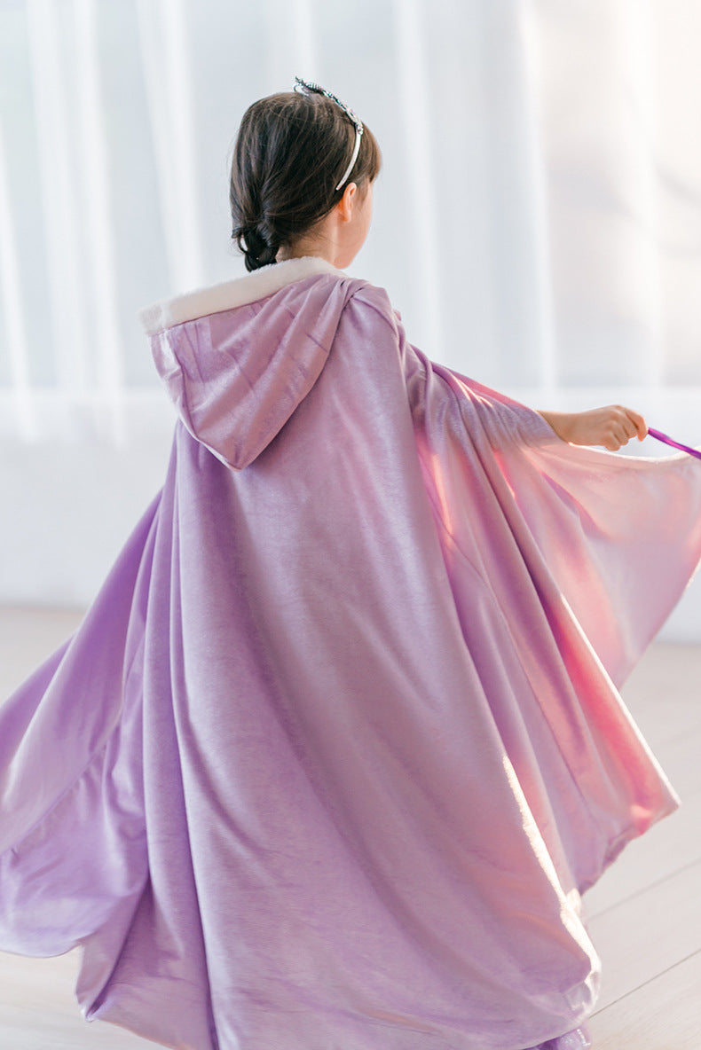 The Winter Velvet Hooded Cloak | Plush Faux-Fur Trim | Sydney Stock
