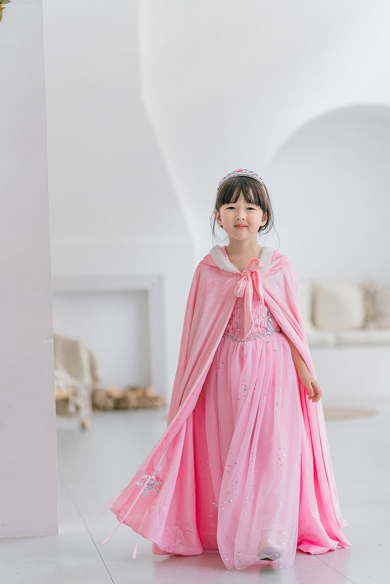 The Winter Velvet Hooded Cloak | Plush Faux-Fur Trim | Sydney Stock
