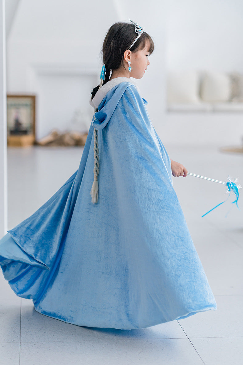The Winter Velvet Hooded Cloak | Plush Faux-Fur Trim | Sydney Stock
