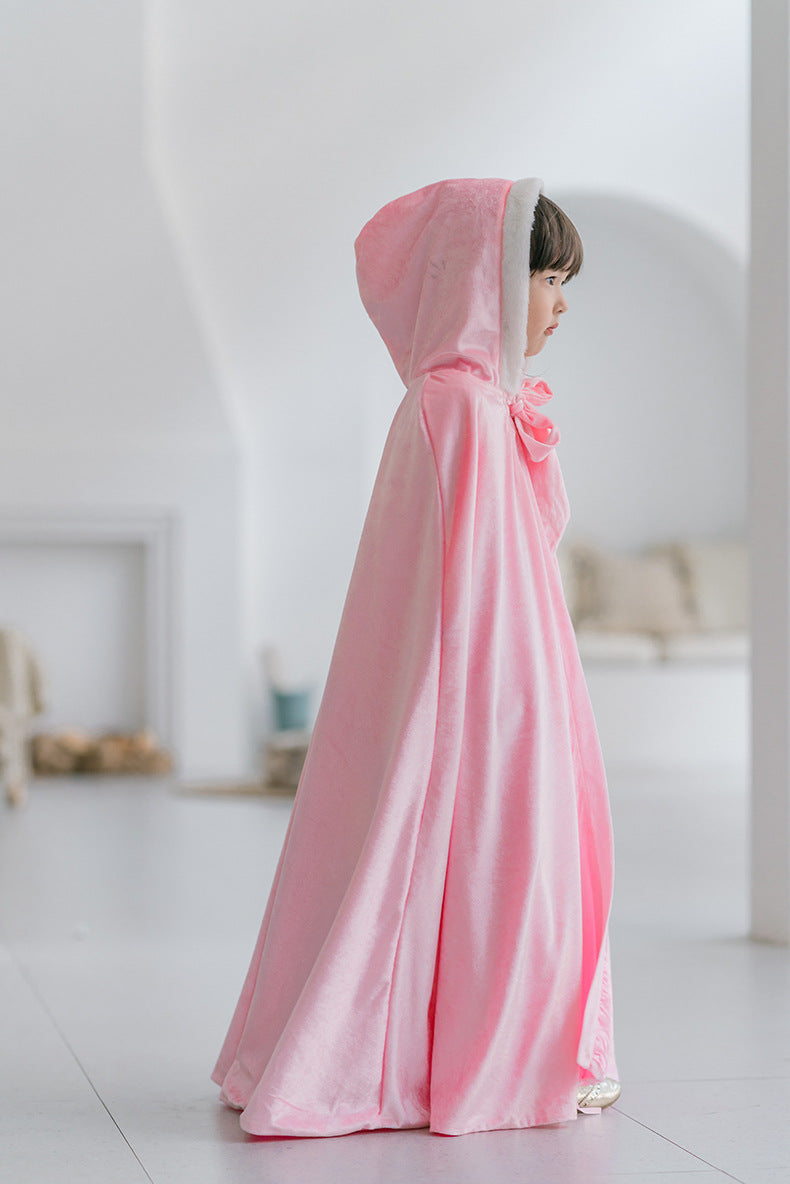 The Winter Velvet Hooded Cloak | Plush Faux-Fur Trim | Sydney Stock