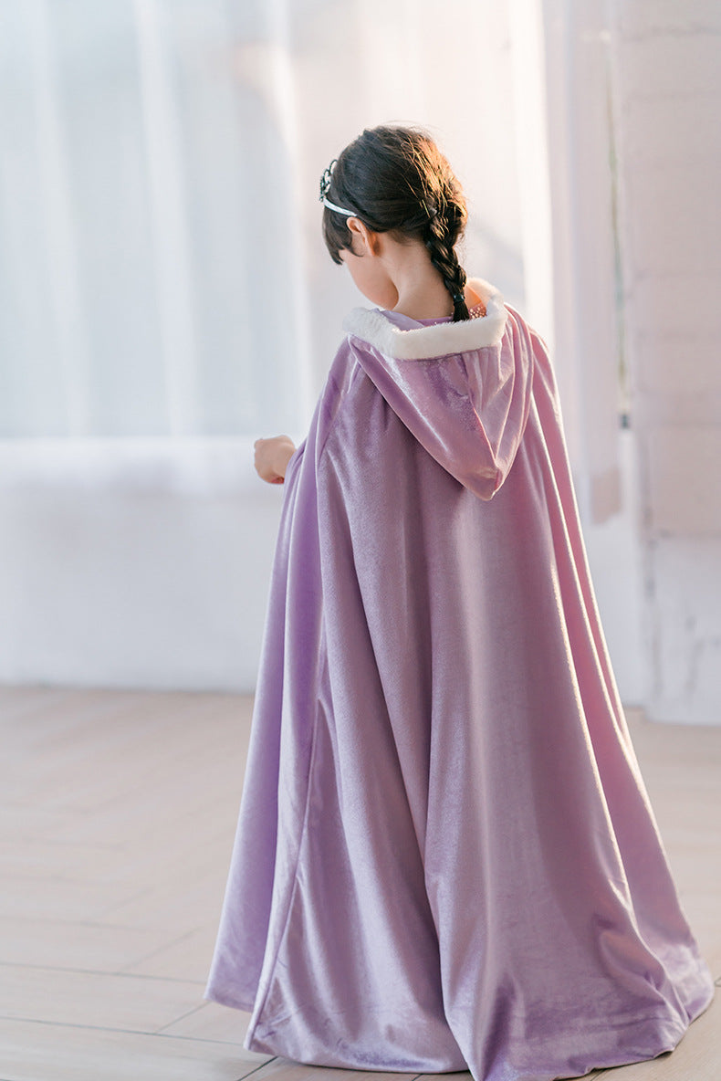 The Winter Velvet Hooded Cloak | Plush Faux-Fur Trim | Sydney Stock