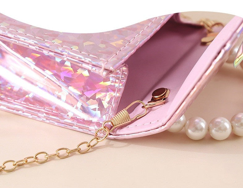 The Laser Prism Pearl Handbag | Detachable Gold Chain | Sydney Stock