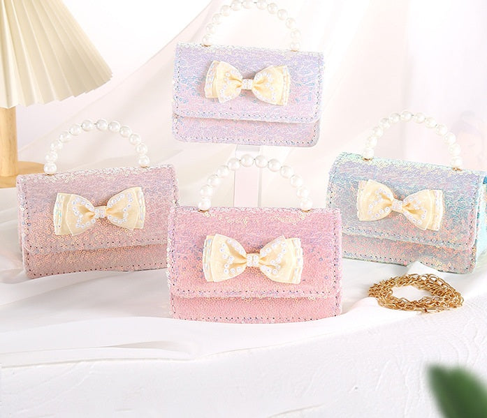 The Enchanting Tulle Bow Handbag | Pearl Handle & Crystal Gemstone