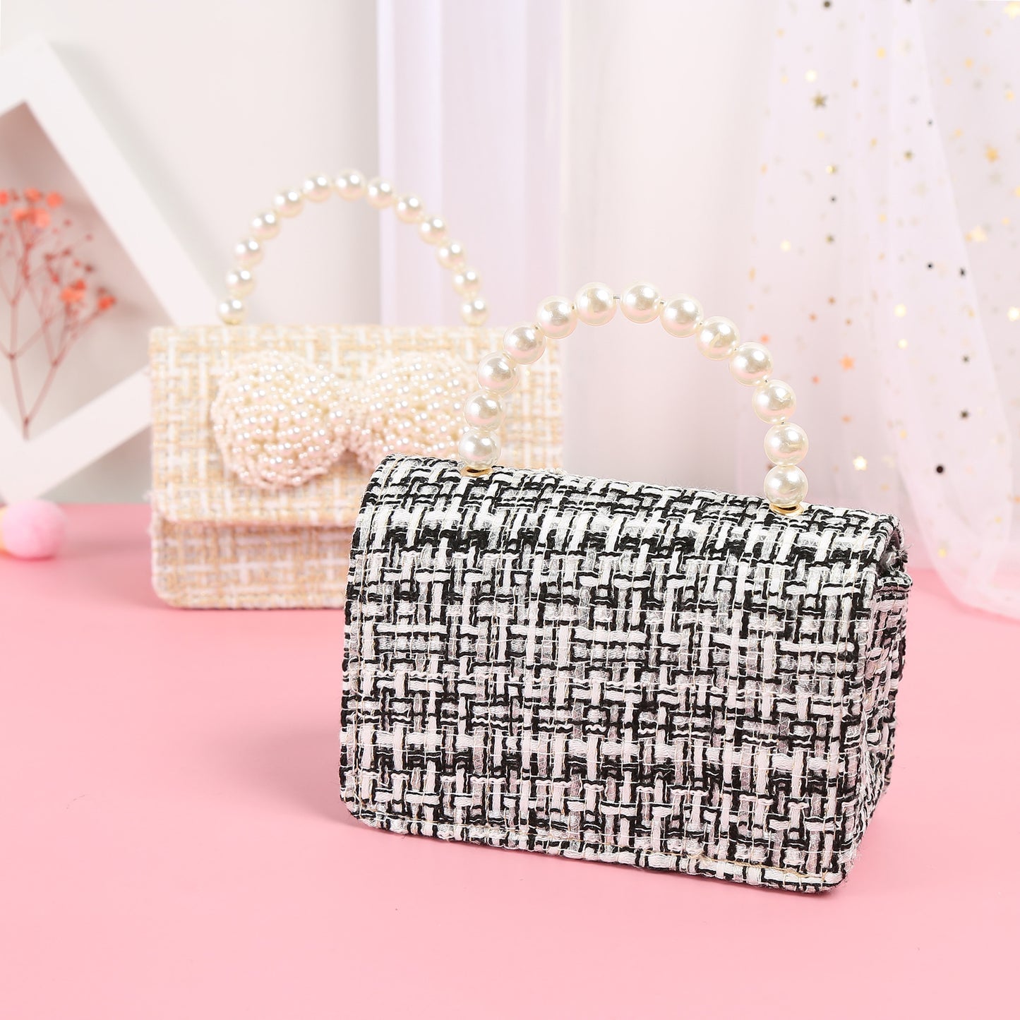 The Heritage Tweed Pearl Collection | Intricate Pearl Bow & Handle