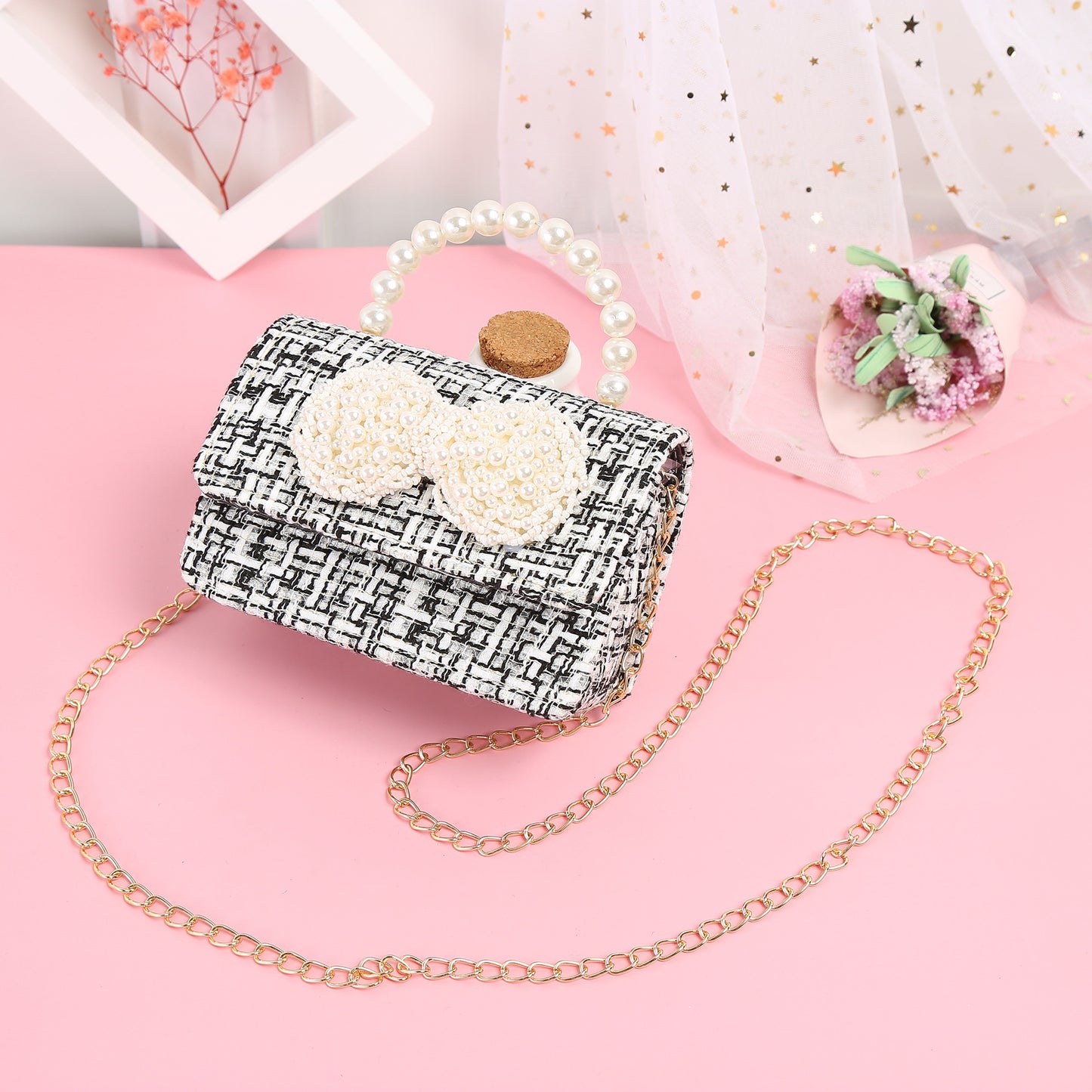 The Heritage Tweed Pearl Collection | Intricate Pearl Bow & Handle