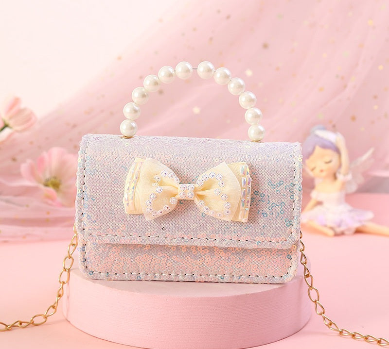 The Enchanting Tulle Bow Handbag | Pearl Handle & Crystal Gemstone