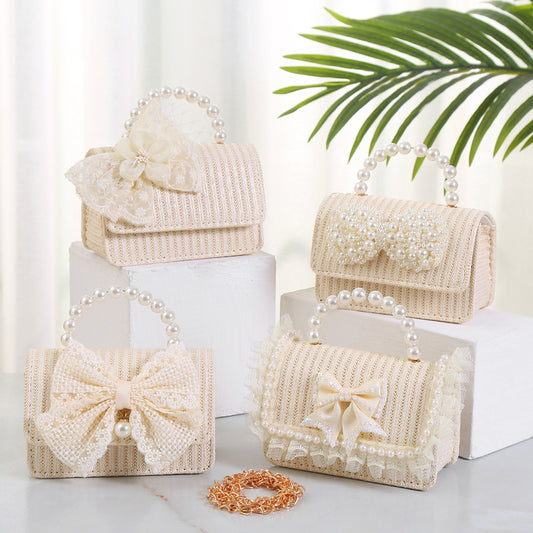 The Seaside Pearl Woven Handbag Collection | Detachable Gold Chain