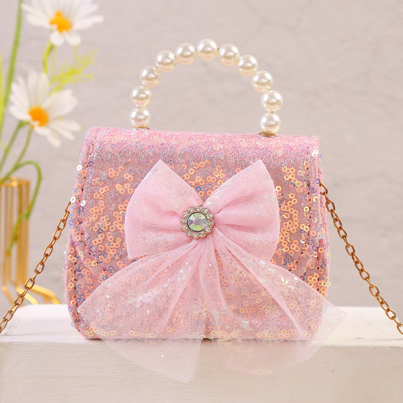 The Snowflake Sparkle Handbag | Pearl Handle & Tulle Bow | Sydney Stock