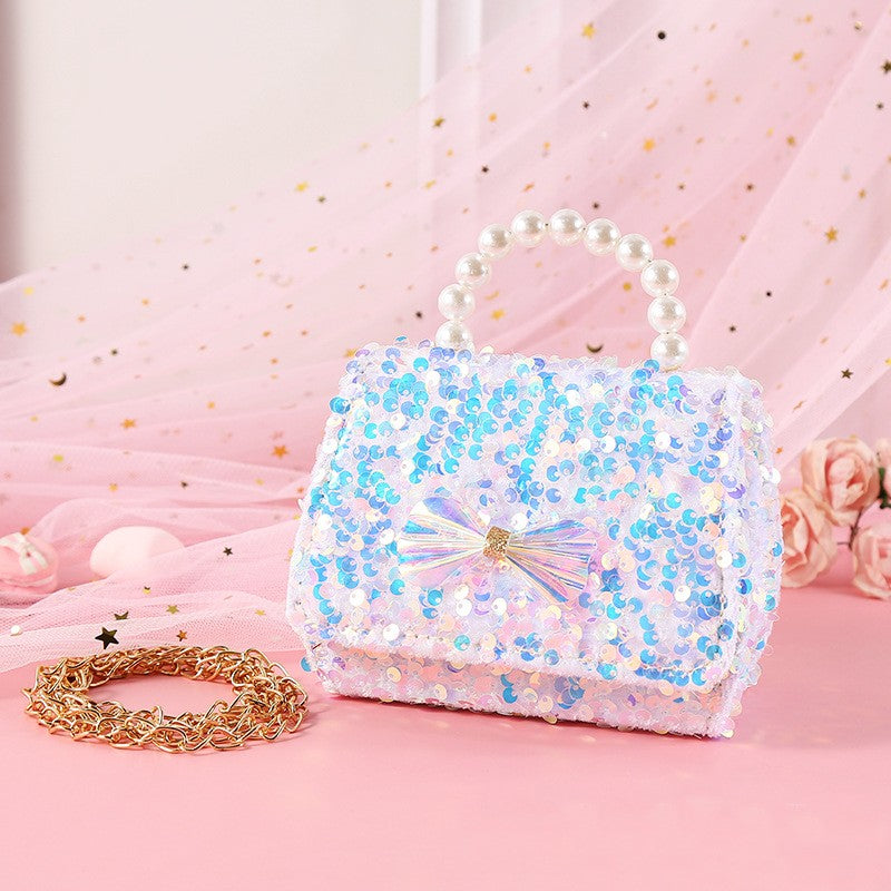 The Iridescent Pearl Bow Handbag | Removable Gold Chain | Sydney Stock