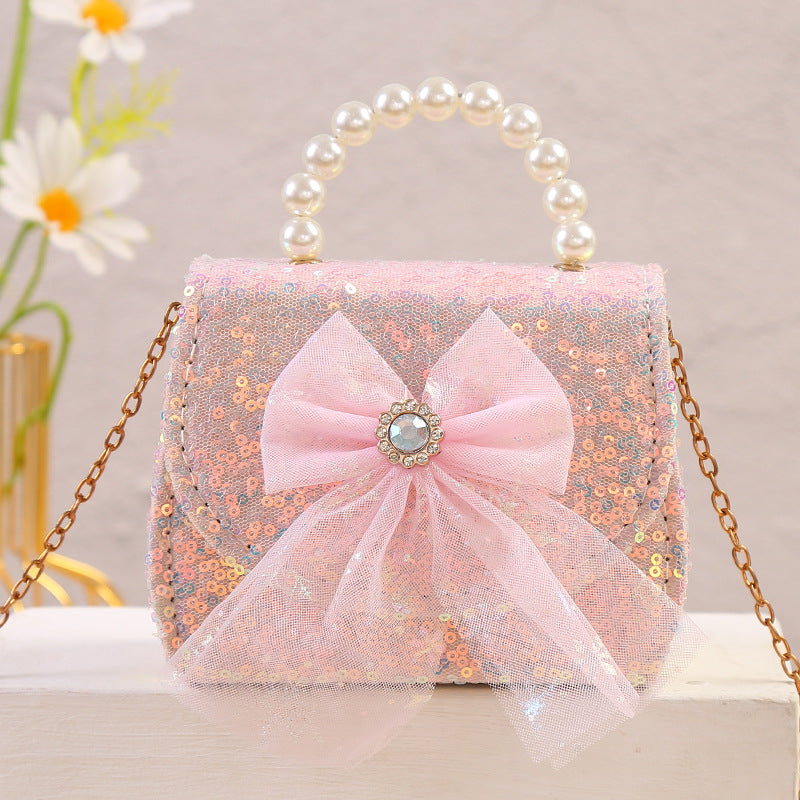 The Snowflake Sparkle Handbag | Pearl Handle & Tulle Bow | Sydney Stock