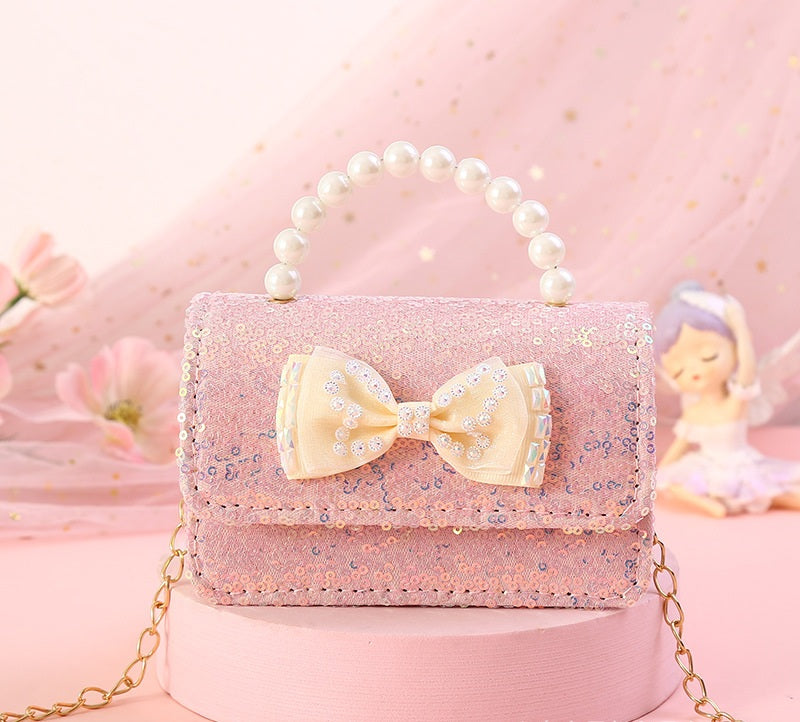 The Enchanting Tulle Bow Handbag | Pearl Handle & Crystal Gemstone
