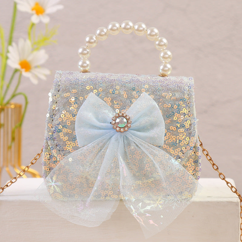The Snowflake Sparkle Handbag | Pearl Handle & Tulle Bow | Sydney Stock