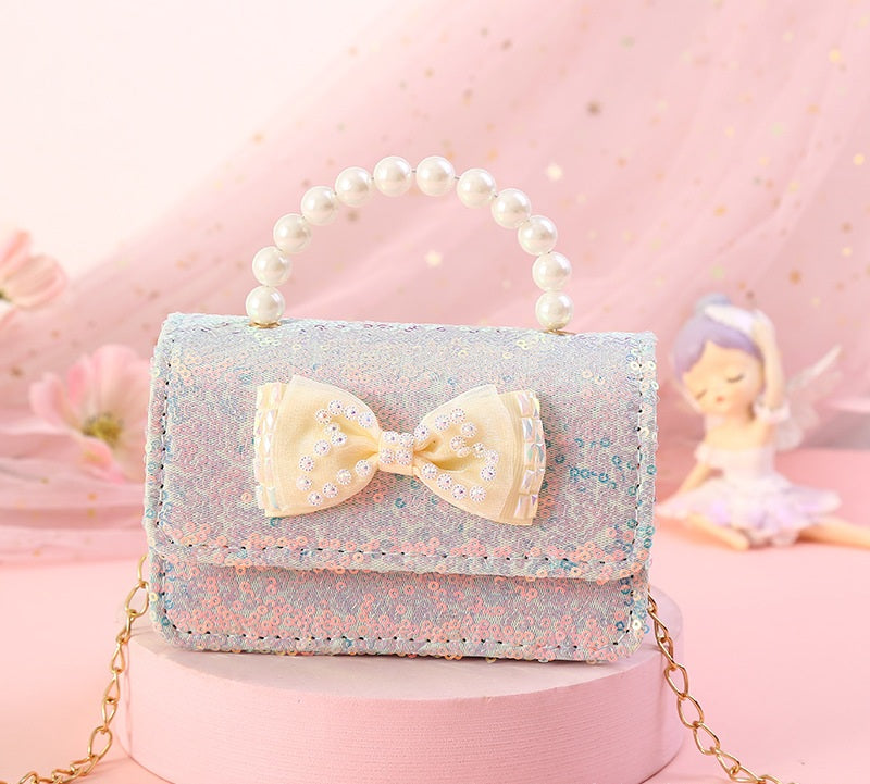 The Enchanting Tulle Bow Handbag | Pearl Handle & Crystal Gemstone