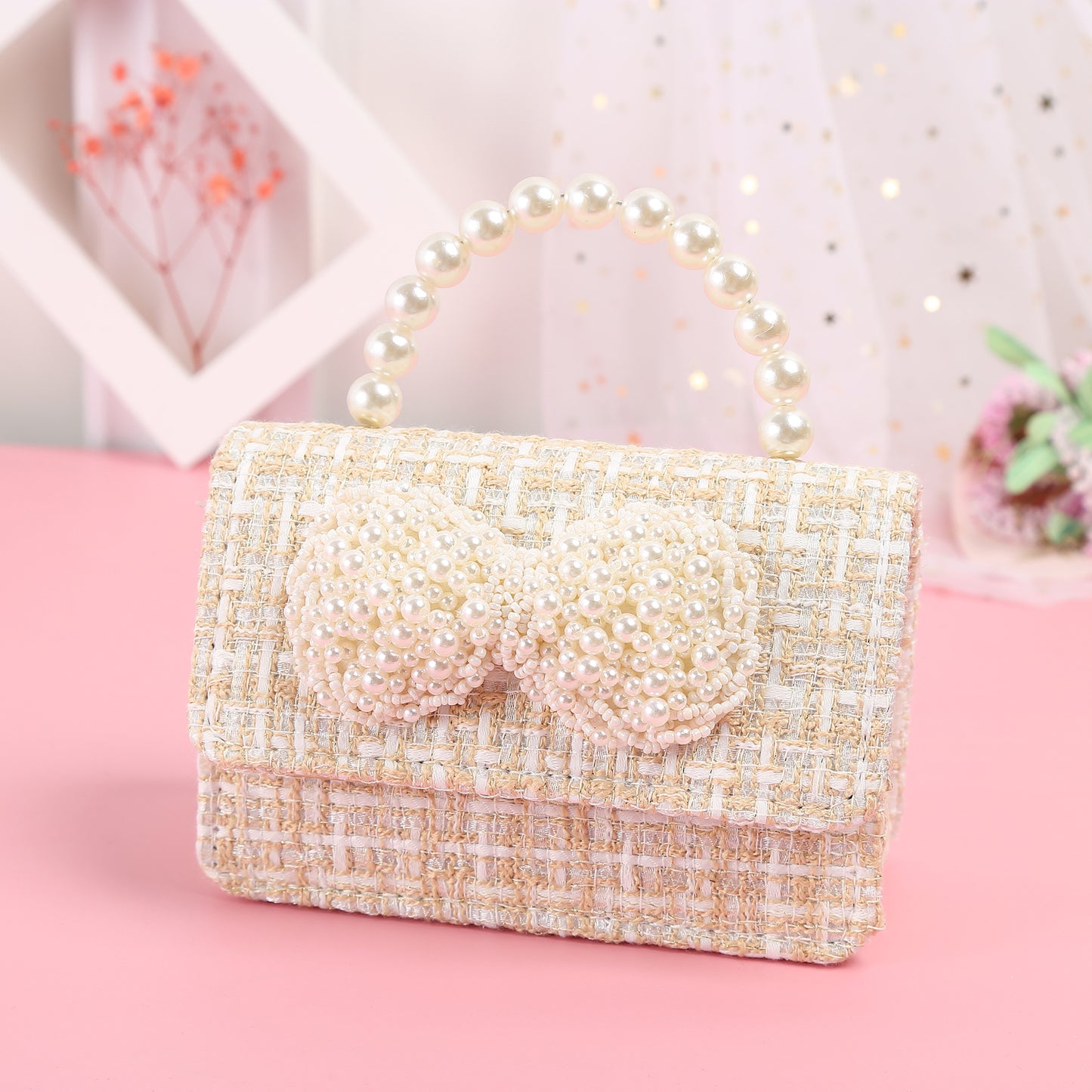 The Heritage Tweed Pearl Collection | Intricate Pearl Bow & Handle