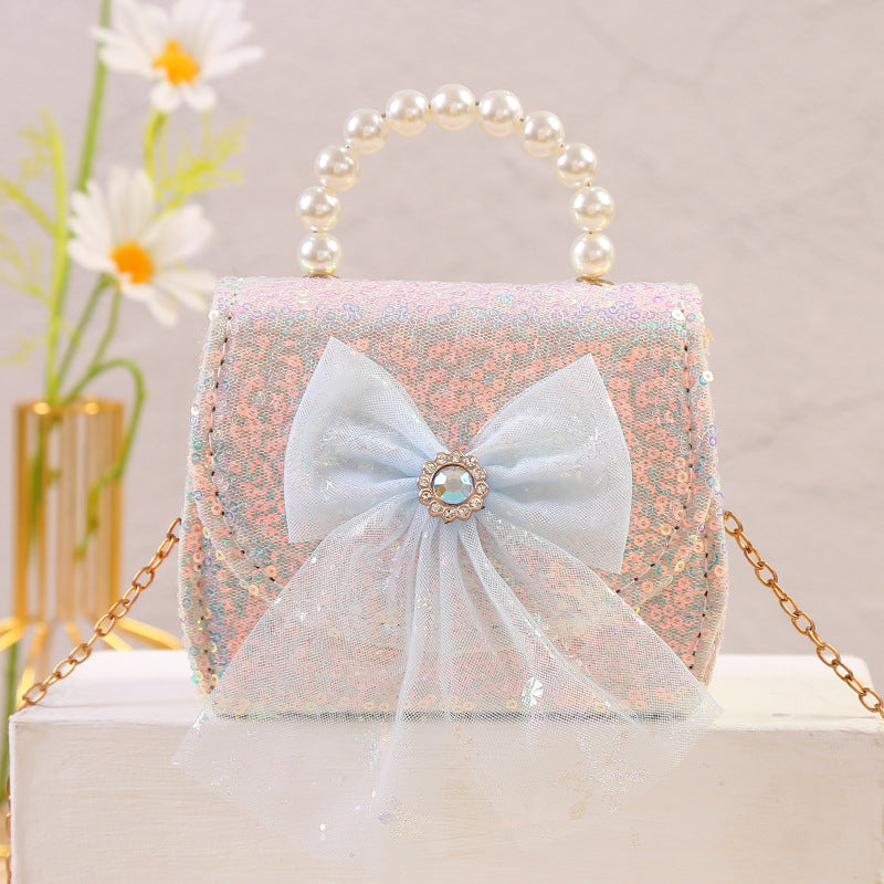 The Snowflake Sparkle Handbag | Pearl Handle & Tulle Bow | Sydney Stock