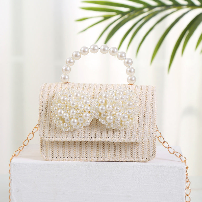 The Seaside Pearl Woven Handbag Collection | Detachable Gold Chain