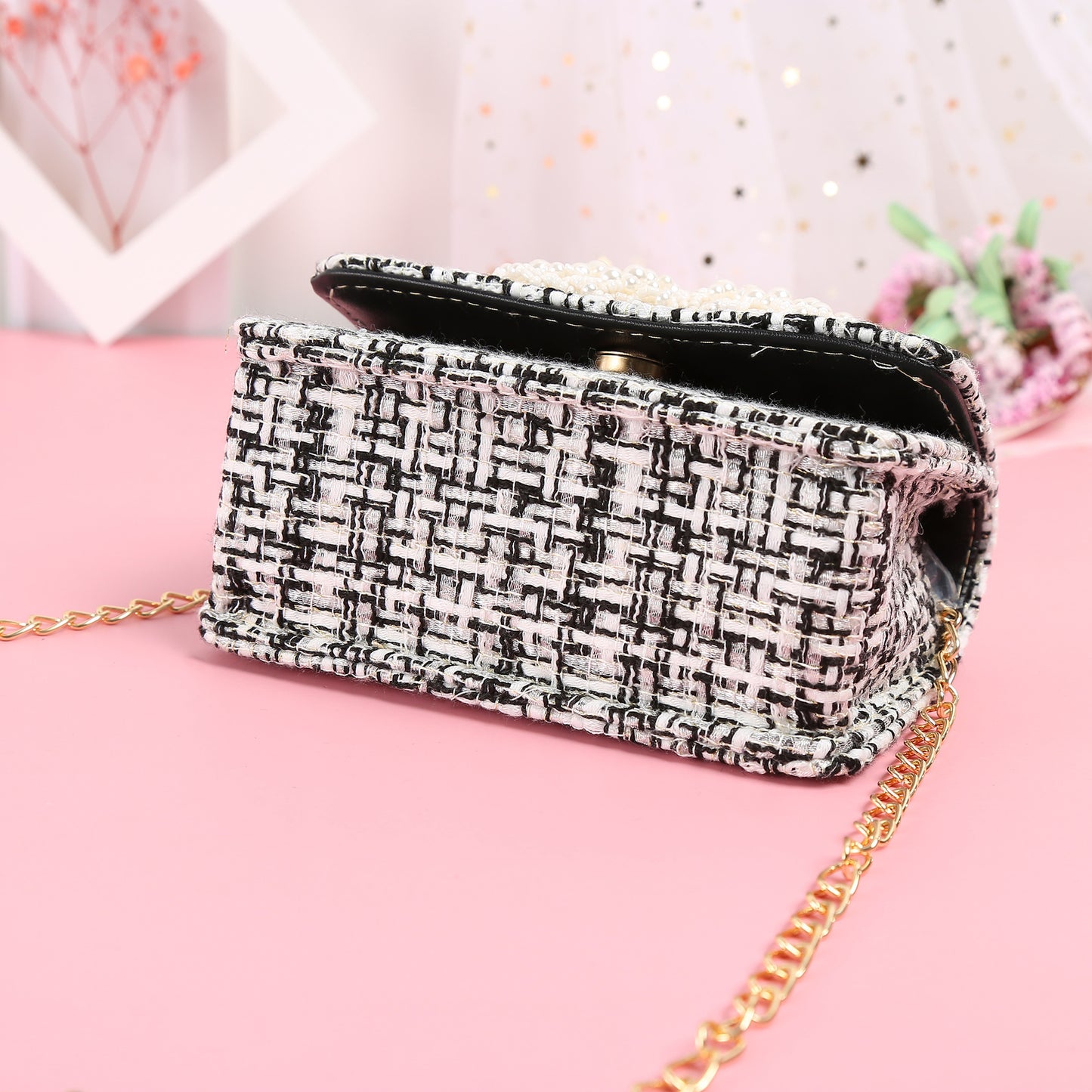 The Heritage Tweed Pearl Collection | Intricate Pearl Bow & Handle