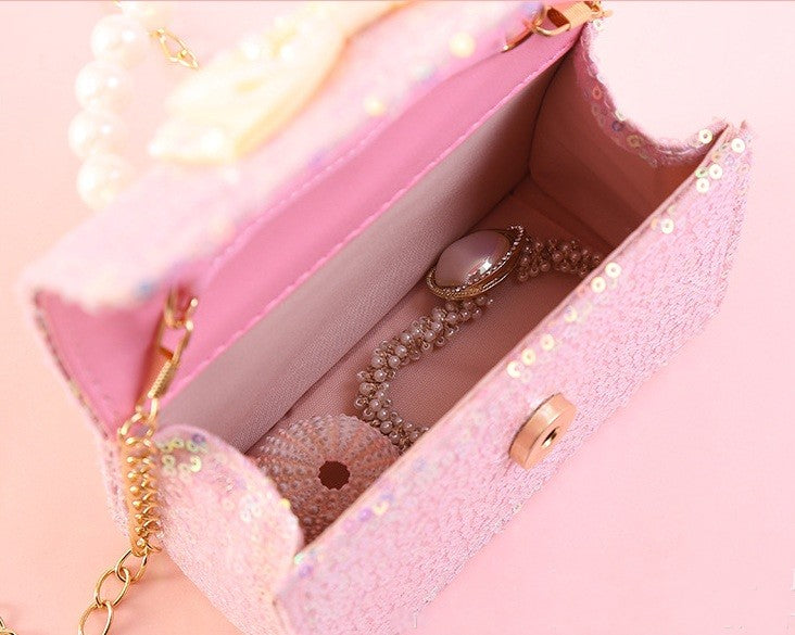 The Enchanting Tulle Bow Handbag | Pearl Handle & Crystal Gemstone