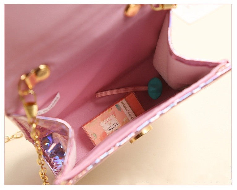 The Laser Prism Pearl Handbag | Detachable Gold Chain | Sydney Stock