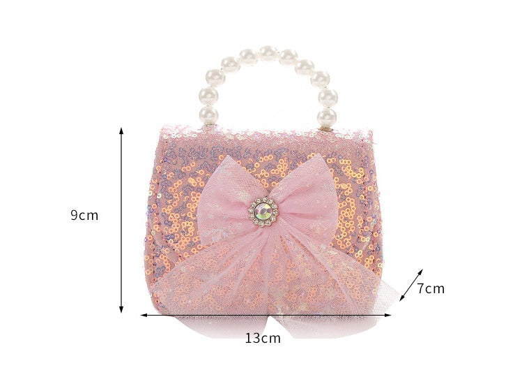 The Snowflake Sparkle Handbag | Pearl Handle & Tulle Bow | Sydney Stock