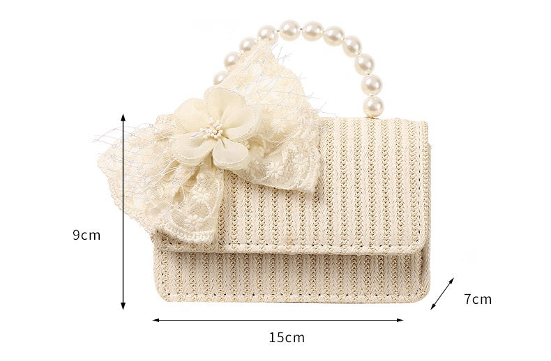 The Seaside Pearl Woven Handbag Collection | Detachable Gold Chain