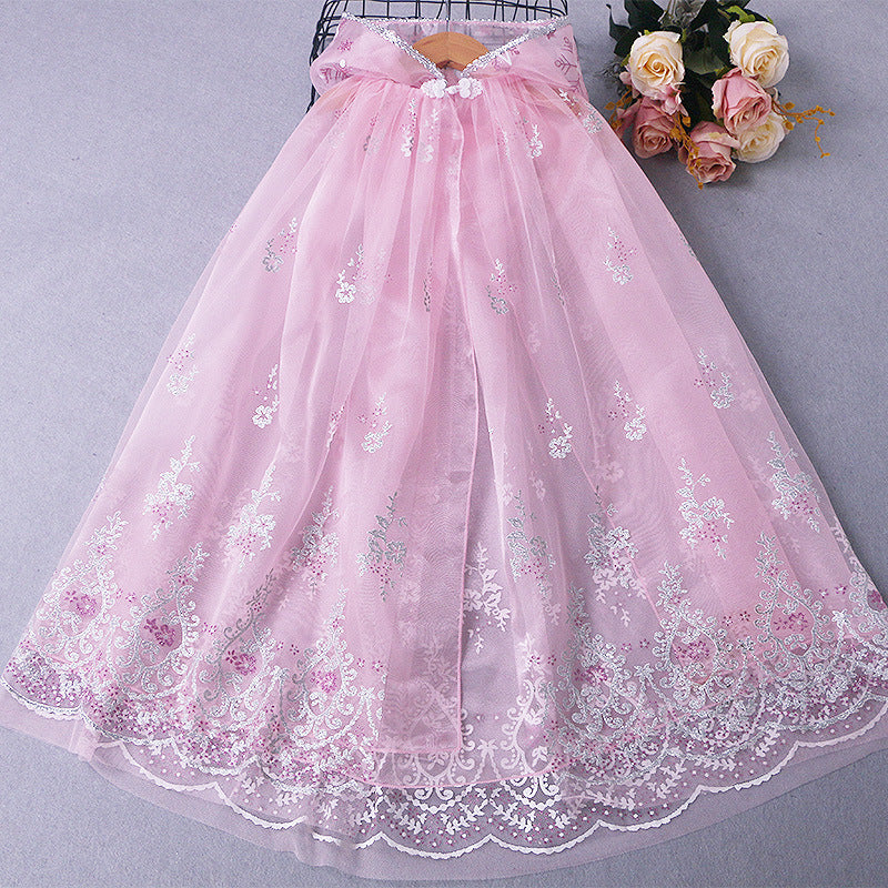 The Royal Rose Lace Embroidery Cape | Silver Floral Edition | Sydney Stock