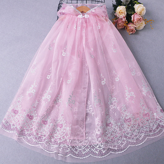 The Royal Rose Lace Embroidery Cape | Silver Floral Edition | Sydney Stock