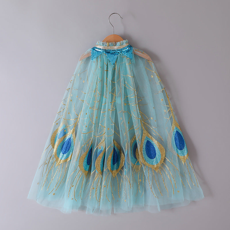 The Arabian Nights Peacock Cape | Iridescent Scales | Sydney Stock