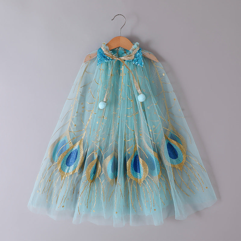 The Arabian Nights Peacock Cape | Iridescent Scales | Sydney Stock