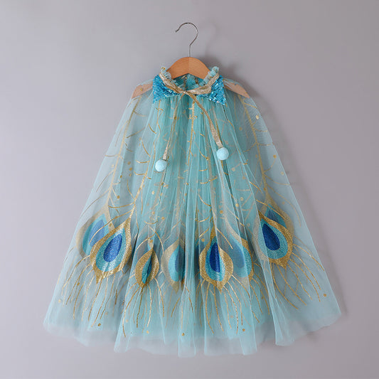 The Arabian Nights Peacock Cape | Iridescent Scales | Sydney Stock