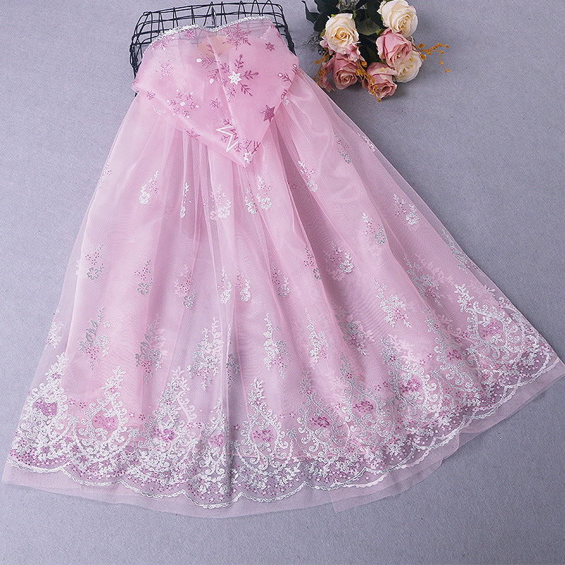 The Royal Rose Lace Embroidery Cape | Silver Floral Edition | Sydney Stock