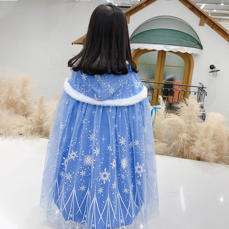 The Royal Winter Velvet & Mesh Cloak | Faux-Fur Trim | Sydney Stock