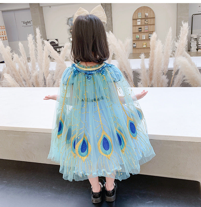 The Arabian Nights Peacock Cape | Iridescent Scales | Sydney Stock