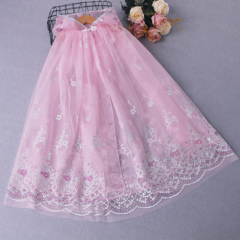 The Royal Rose Lace Embroidery Cape | Silver Floral Edition | Sydney Stock