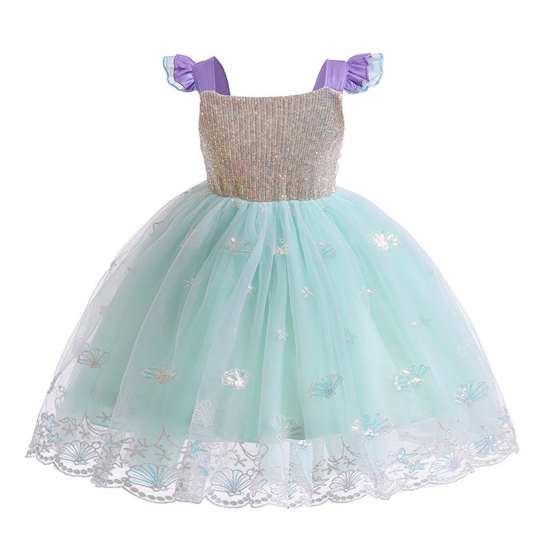 The Sea Blossom Mermaid Gown | Pastel Mint & Shell Embroidery | Sydney Stock