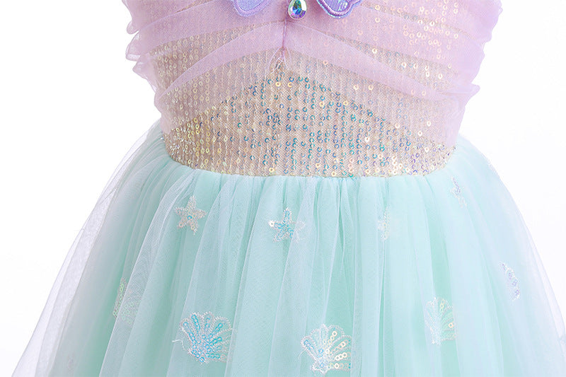 The Sea Blossom Mermaid Gown | Pastel Mint & Shell Embroidery | Sydney Stock