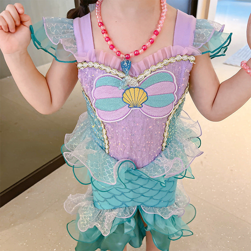 The Royal Mermaid Tail Gown | Sea Jewel Purple & Teal | Sydney Stock