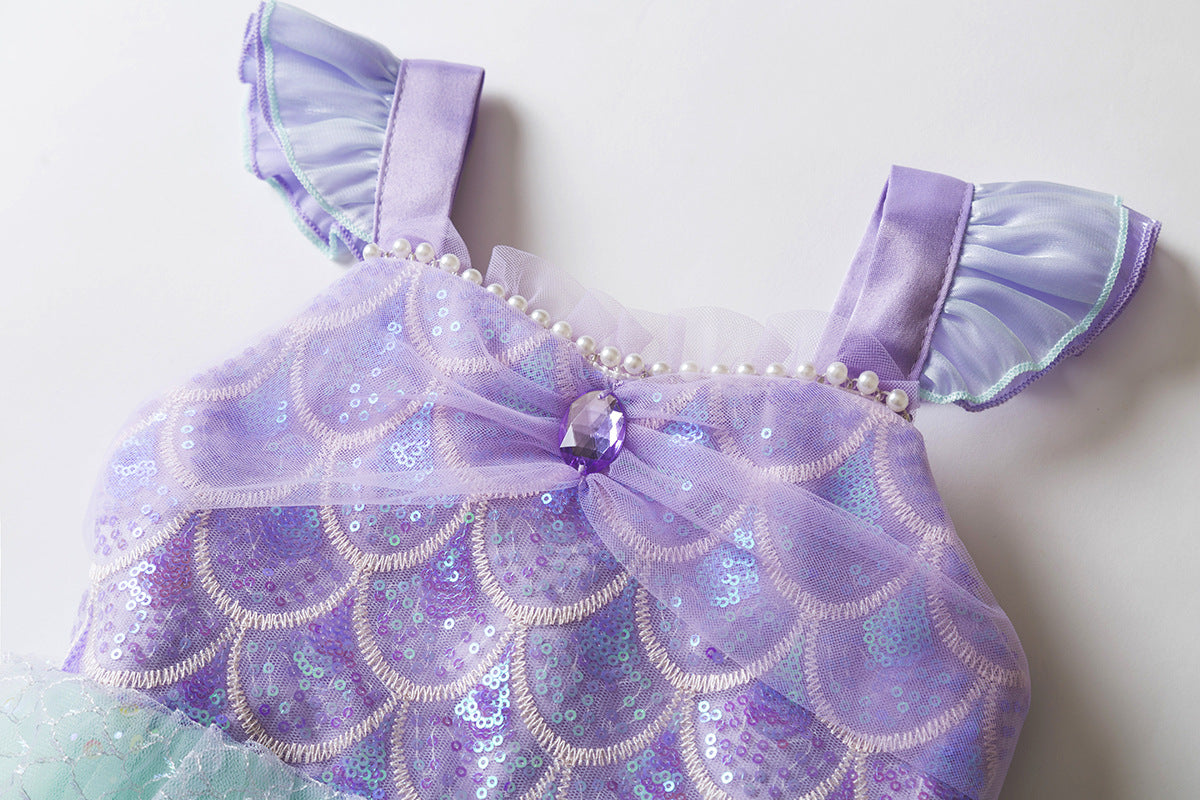 The Mermaid Fantasy Sequin Gown | Pastel Mint & Lavender | Sydney Stock