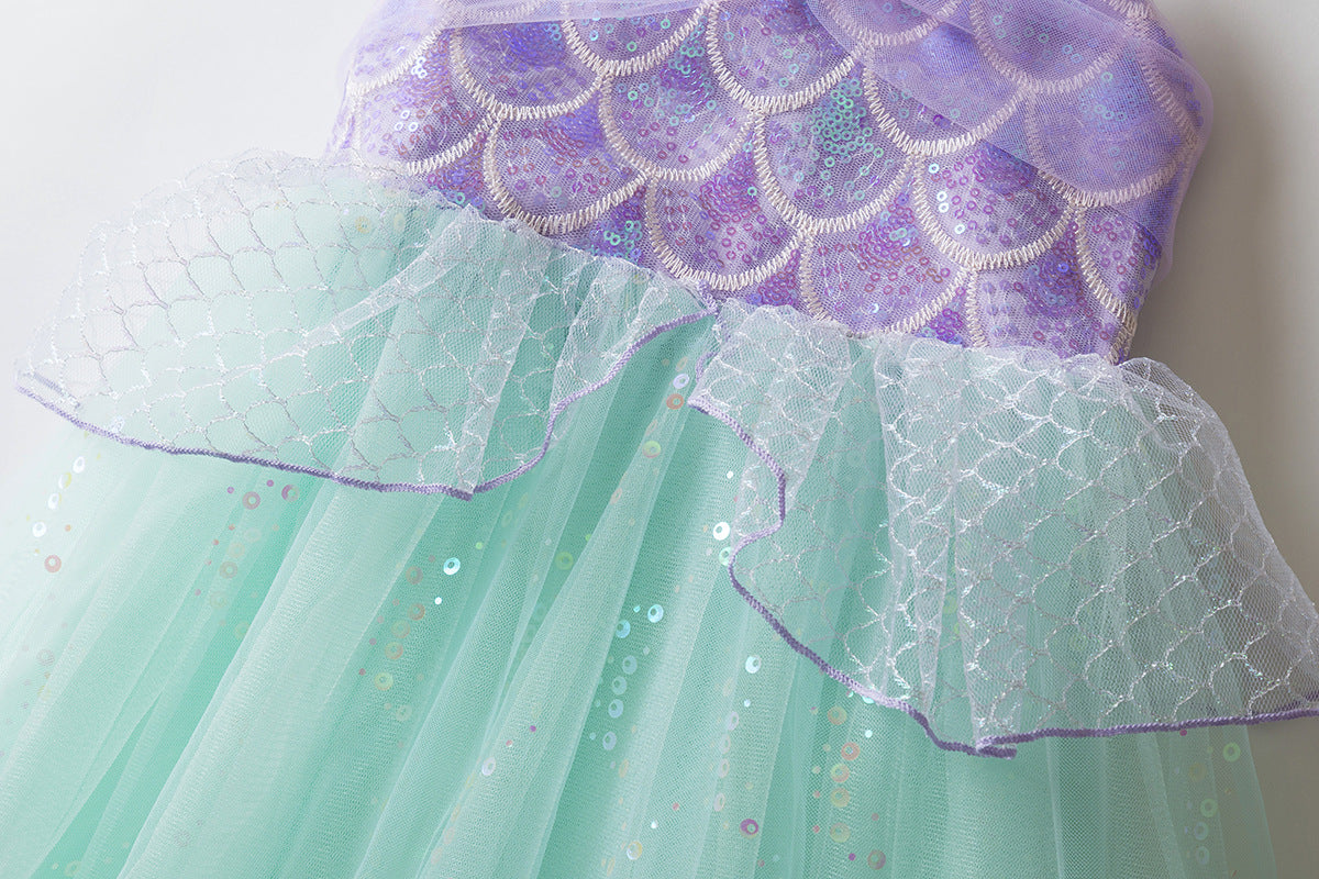 The Mermaid Fantasy Sequin Gown | Pastel Mint & Lavender | Sydney Stock