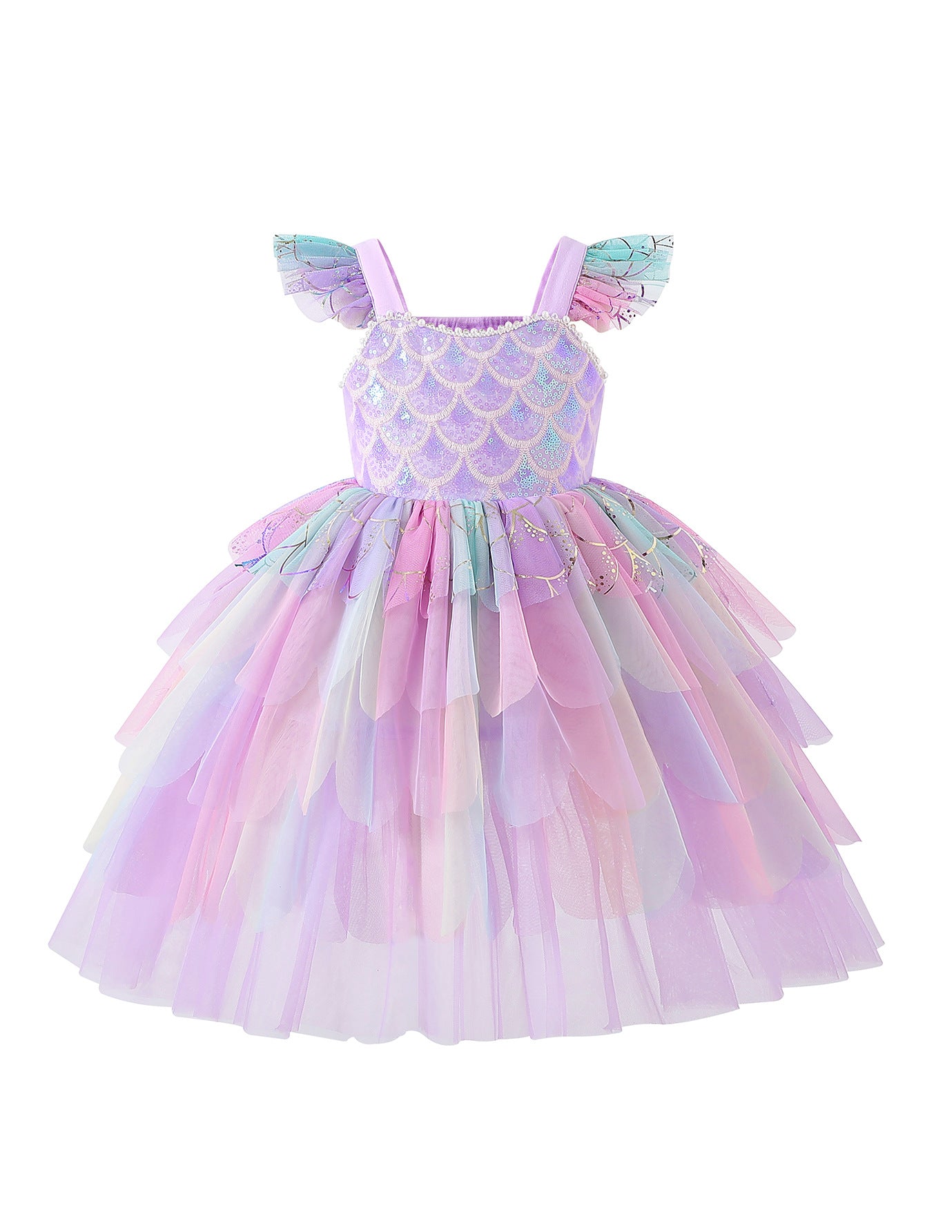 The Rainbow Mermaid Petal Gown | Pastel Iridescent | Sydney Stock