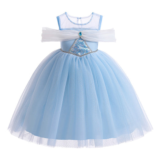The Azure Star Princess Gown | Glimmering Sky Blue | Sydney Stock