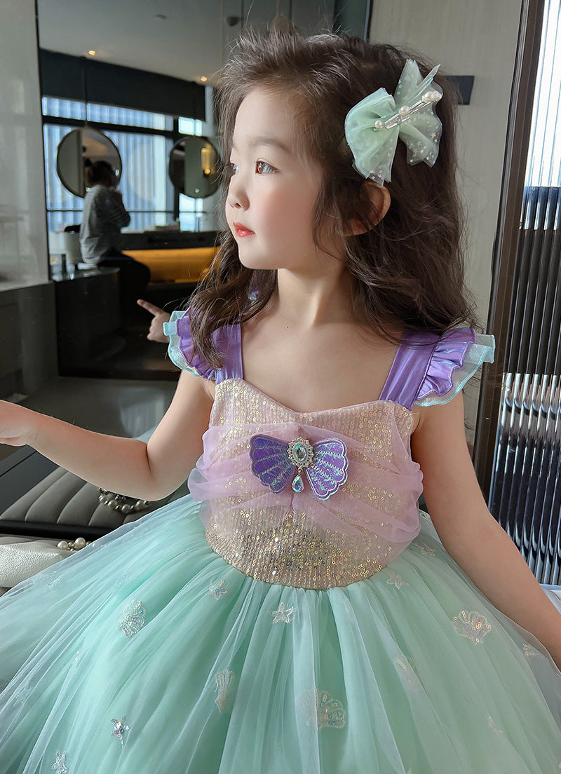 The Sea Blossom Mermaid Gown | Pastel Mint & Shell Embroidery | Sydney Stock