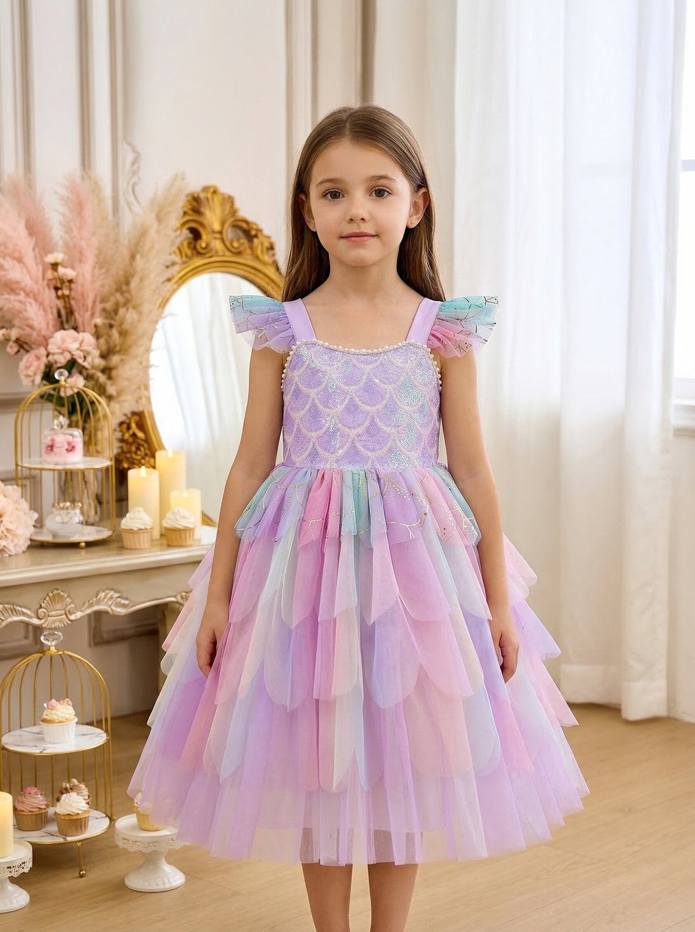 The Rainbow Mermaid Petal Gown | Pastel Iridescent | Sydney Stock