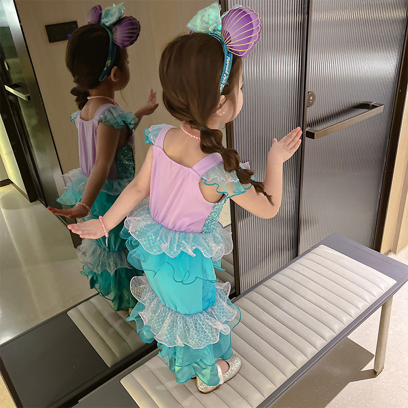 The Royal Mermaid Tail Gown | Sea Jewel Purple & Teal | Sydney Stock